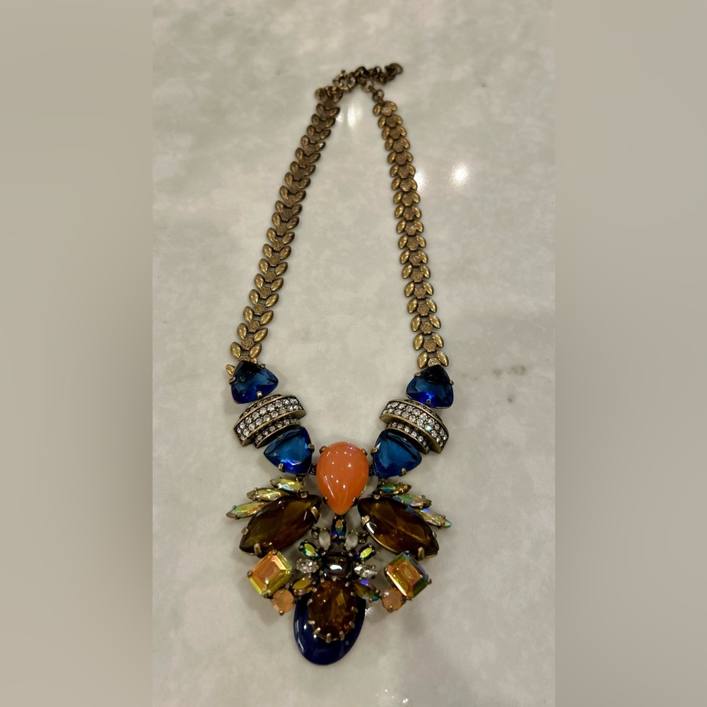J.Crew Vintage Multi-Stone And Crystal Necklace